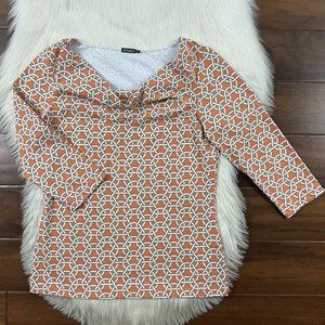 J. McLaughlin Women's Size Small Orange‎ Drape Neck Catalina Cloth Top